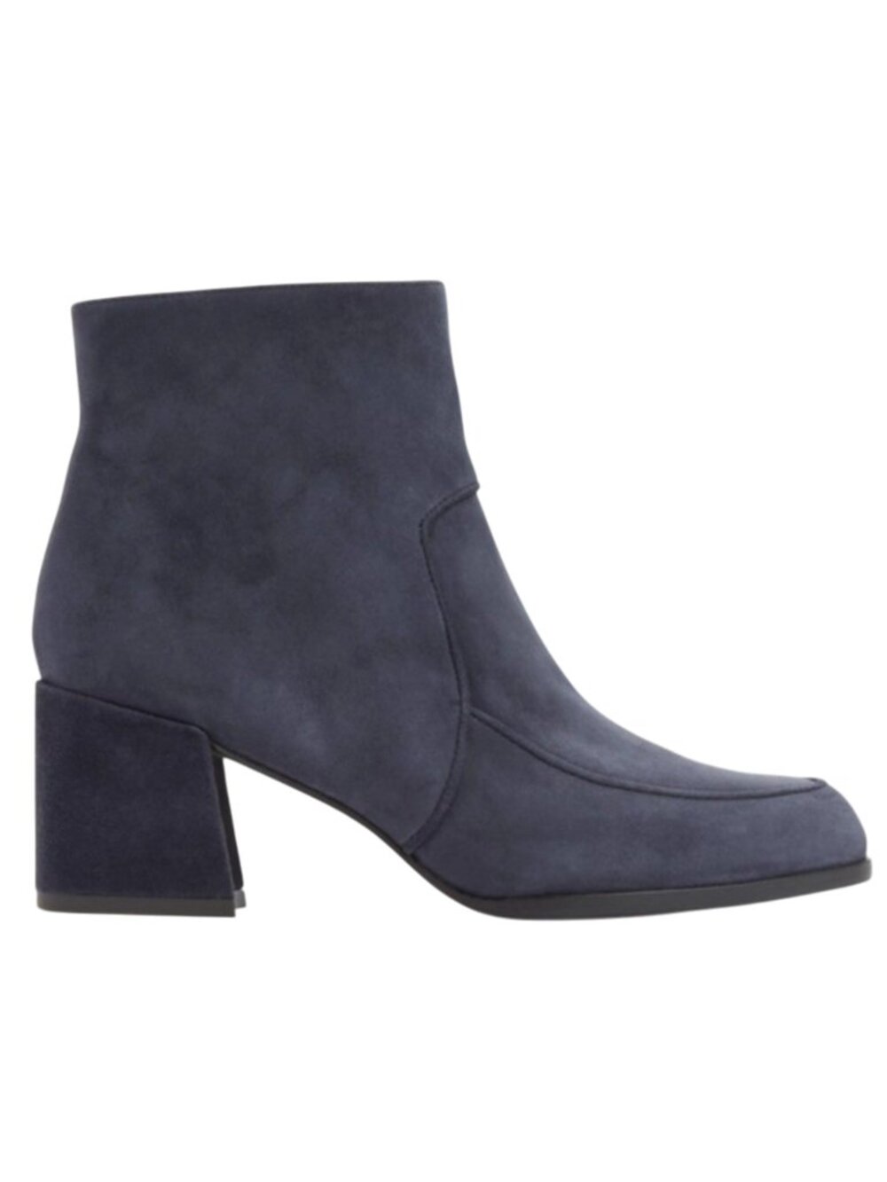 NIB Eileen Fisher Denim Harper Suede Block Heel Ankle Boots 7 Blue